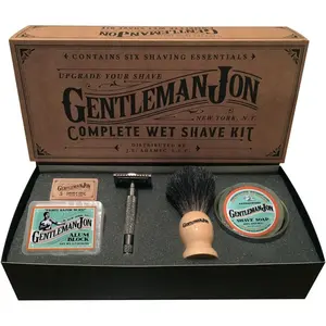 Safety Razor Shaving Kit - Vintage Wet Shave Set for Men with Safety Razor, Hair Shaving Brush, Alum Block, Shave Soap, Bowl & Double Edge Razor Blades