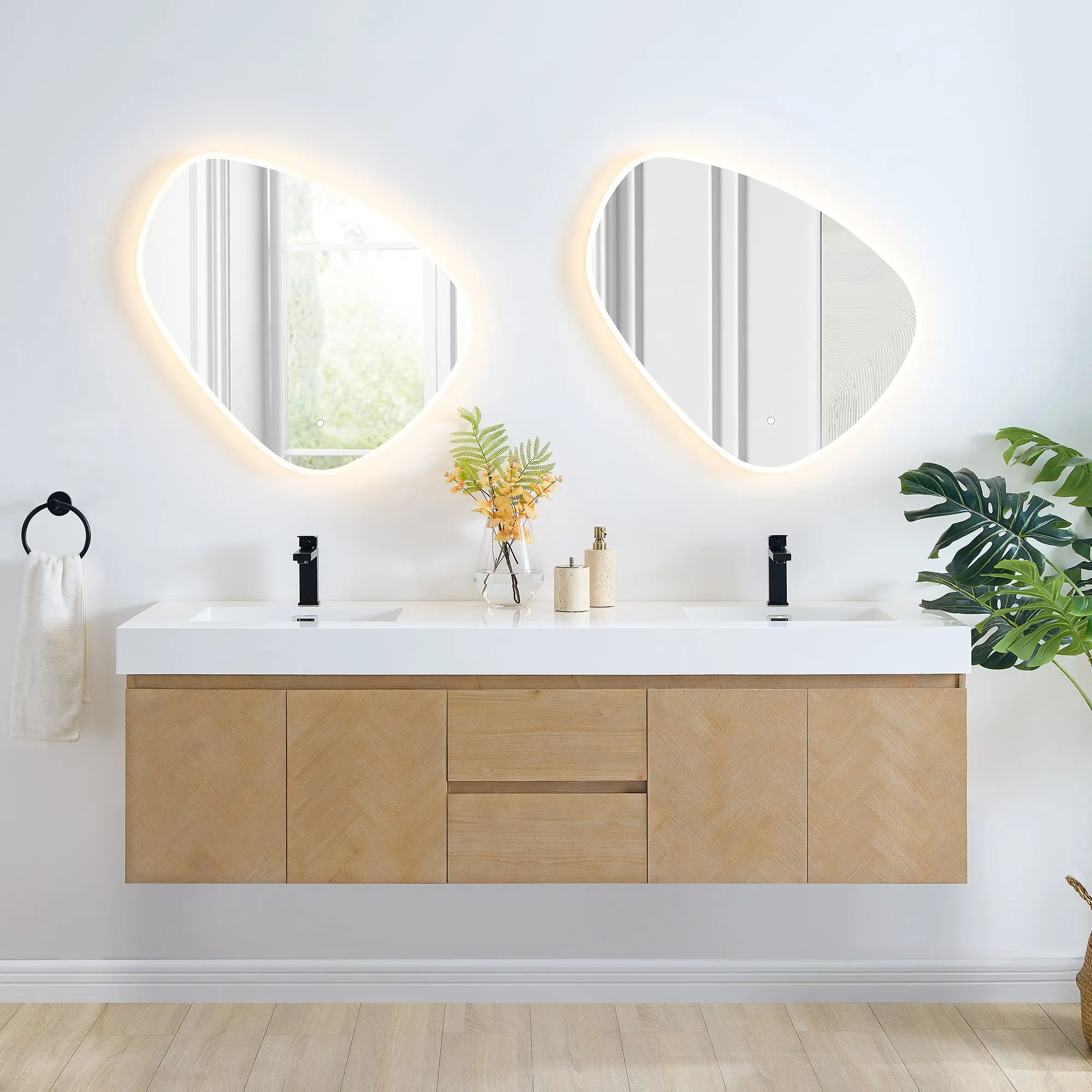 Siena 72" double vanity with top