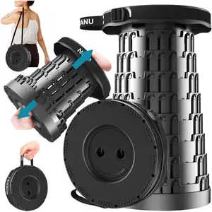 2025 Upgraded Collapsible Stool, Max 620lbs 2.5"-18" H Adjustable Portable Folding Stool for Adults, Retractable Foldable Telescopic Seat Camping Chair or2026