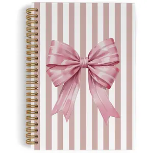 Bow Spiral Notebook, Bow Notebook, Preppy  Journal Notebook for Teen Girls, Trendy Girly Notebooks for School Work,  Office Supplies Gifts for Women, 5.5x8.3 Inch