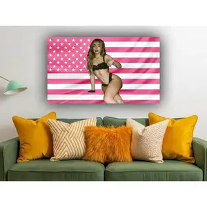 Hot Sabrina Inspired Flag, Carpenter Pop Girl Aesthetic Flag, Hot Pink Pop Star Wall Banner, Music Fan Room Decor, Trendy Dorm Tapestry
