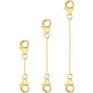 Necklace Extenders 14K Gold Plated Solid Brass Chain Extension Extenders for Necklace Bracelet Anklet（1 2 3 inch）