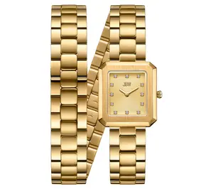 JBW Women's Arc 18K Plated Lab Created Diamond Wrap Watch