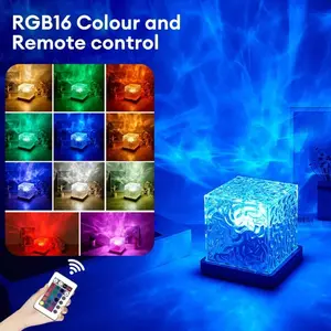 1pc 16 Color Ripple Effect USB Night Light, Touch and Remote Control, Flame Effect, USB Powered, Christmas Party Bedroom Decor