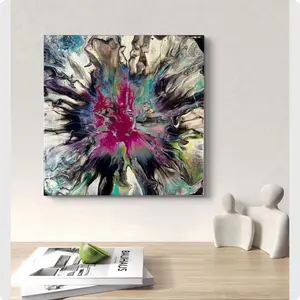 Original Abstract Fluid Painting 12x12" Canvas