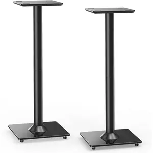 Universal Speaker Stand Pair, 31 Inch Height Bookshelf Speaker Stands for Satellite Speaker Large Speaker Up to 22 lbs, Surround Sound Speaker Stand with Cable Management, Black, YD5022 springtok
