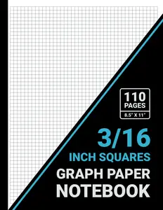 Graph Paper 3/16 Inch Squares Notebook: 3/16 (0.1875) Inch Grid Graph Paper, For Math, Science, Engineering, Students & Teachers, 8.5 x 11, 110 Pages, Black Cover