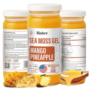 Biolore Mango-Pineapple Sea Moss Gel – Wildcrafted Irish Sea Moss, Vegan Superfood with Essential Nutrients for Immune Support – 16oz, Made in USA