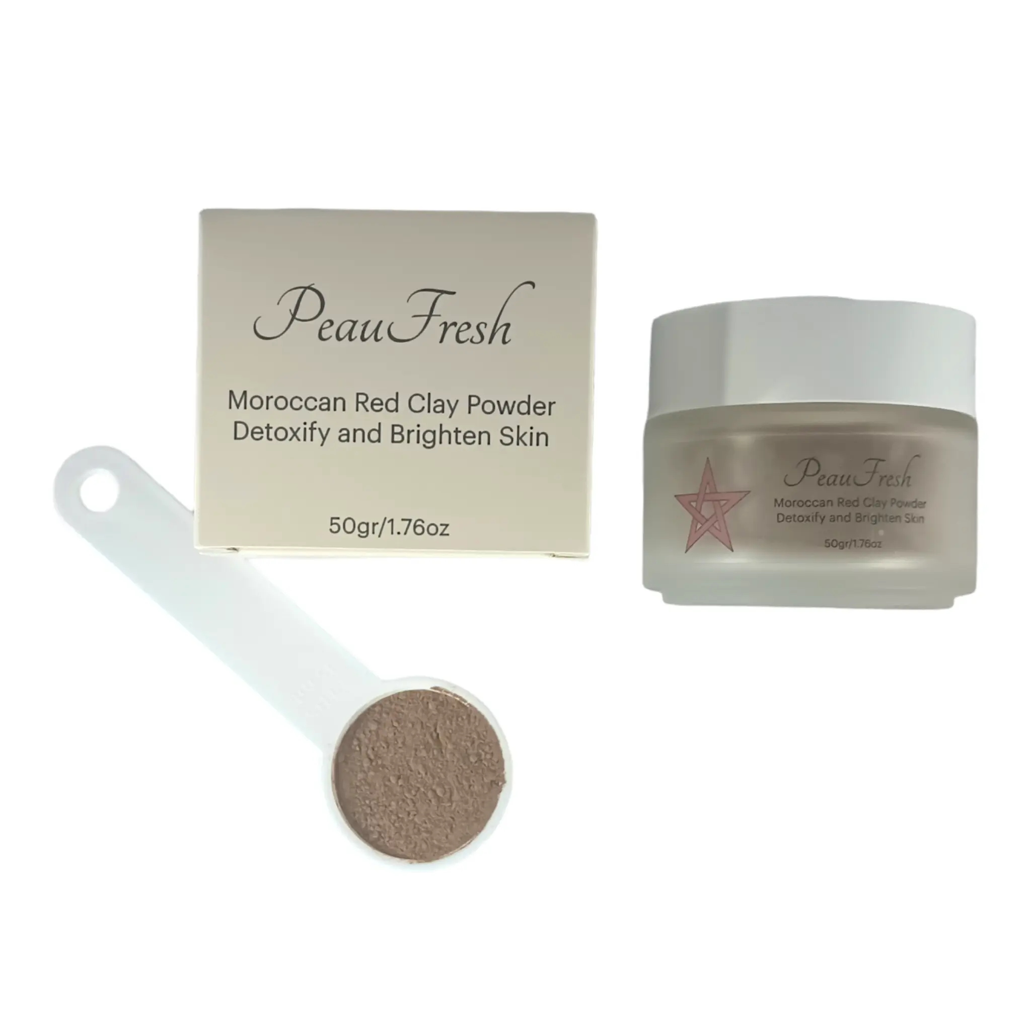 Moroccan Red Clay Powder. 50 gr. Detoxify and Brighten the Skin. 100% Pure and Naturally Sourced from the Atlas Mountains of Morocco pore minimizing