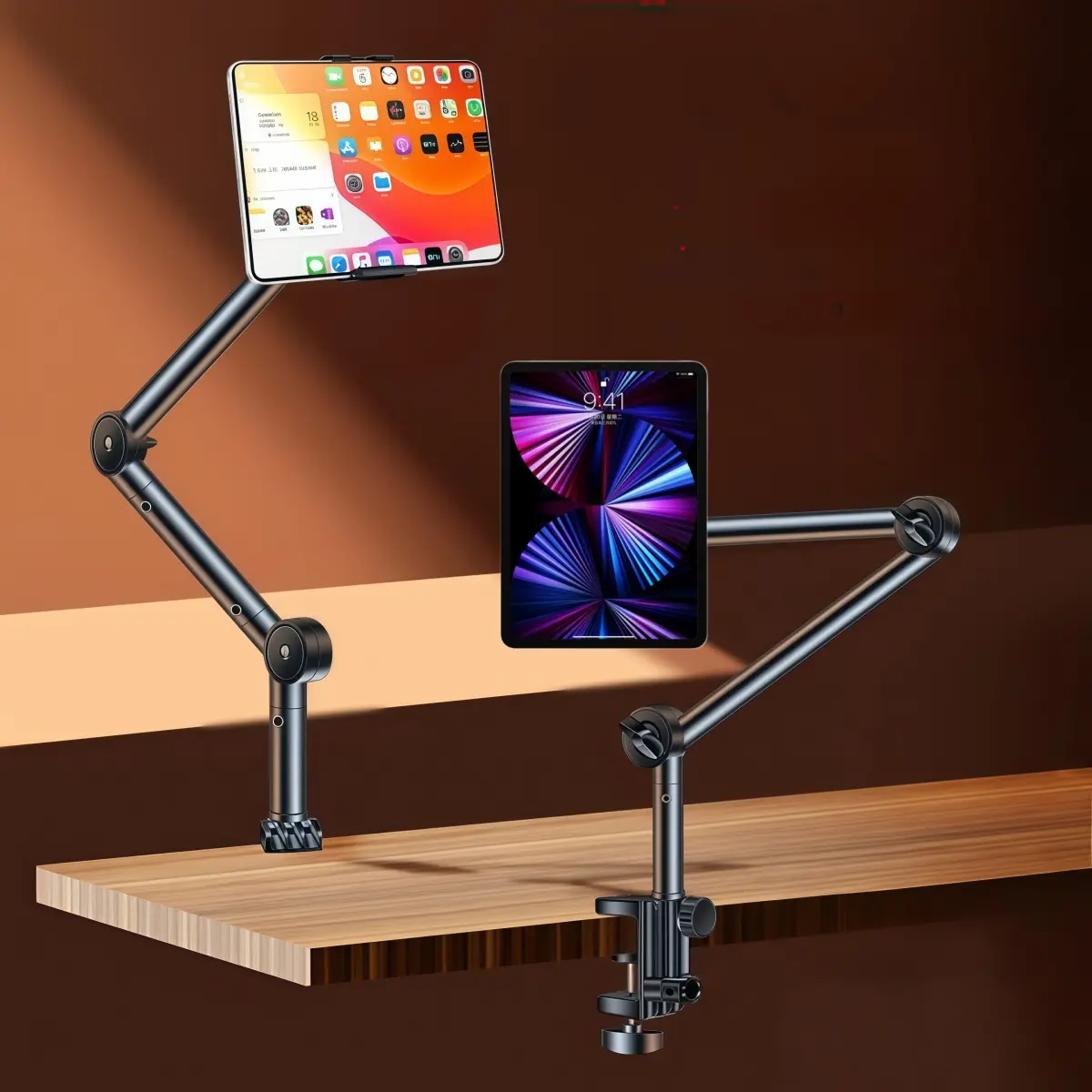 360° Adjustable Corrosion-Resist Aluminum Gooseneck Metal Arm Tablet & Cellphone Mount, Universal 4.7-11" Mobile Device Holder with Stability for Bed, Desk (Fits iPad Pro/Air/Mini, iPhone, Samsung Galaxy, Kindle)