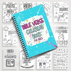 1pc Faith & Calm Christian Coloring Book with Bible Verses Spiral Notebook Bible Verse Coloring Book with Suns, Flowers, and Hearts Illustrations for Relaxing Faith-Focused Creativity 14cm x 21cm
