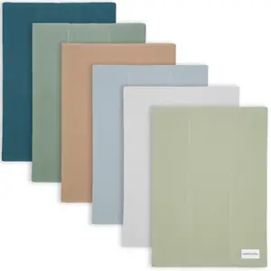 Comfy Cubs Burp Cloths 6 Pack Large 100% Cotton Washcloths Double Layered Absorbent Burping Cloth Extra Absorbent Baby Burp Cloth Extra Soft for Boys and Girls (Pack of 6)