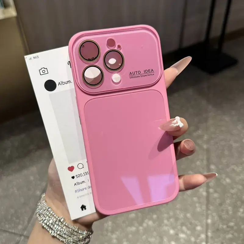 Phone Case: Skin-textured crystal case with a large camera cutout, compatible with iPhone 17/17 Air/17 Pro/17 Pro Max/16/15/14/13 Pro Max/Plus, featuring a painted design and full-coverage drop protection