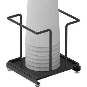 Metal Bathroom Cup Dispenser, Disposable Paper Bathroom Cup Holder, Countertop Cup Storage Organizer for  Office (Black)