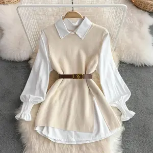 Women'sElegantKnitVest-RoundNeckSolidColorMid-StretchCasualTopforSpringSummerFall,VersatileLayeringEssential,SeasonalFashion|SophisticatedStyleMediumElasticity,SleevelessVestsWomenswearFabricApricotChicCrewneckStrap