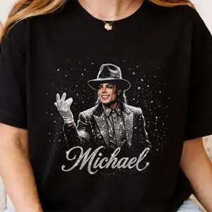 [100% Cotton][Graphic Tee]Michael Jackson T-Shirt, King of Pop Graphic T-Shirt, Unisex Hip Hop Streetwear Tee