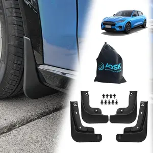 AOSK Compatible with Mustang Mach E Mud Flaps Splash Guards Exterior Accessories, 2021 2022 2023 2024 2025 Mach-E mud Flaps Splash Guards(Set of Four) No Need to Drill Holes