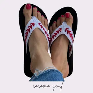 Cocomo Soul Baseball Flip Flops Baseball Mom Sandals