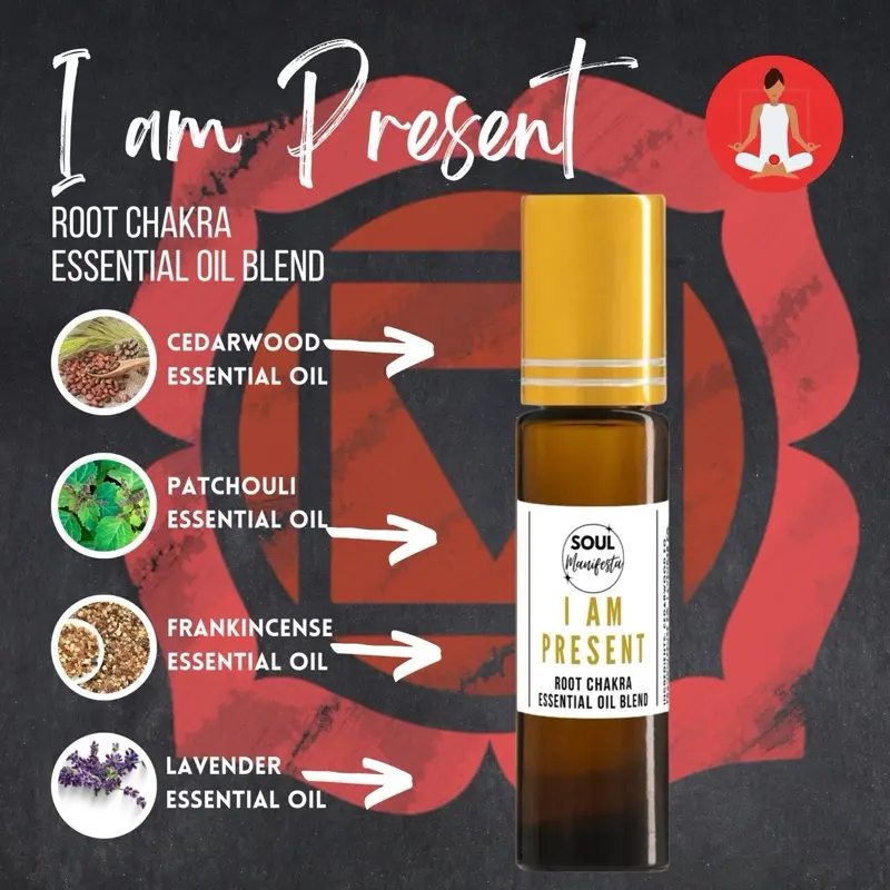 SOUL Manifesta I am PRESENT Root Chakra Essential Oil Blend Aromatherapy  Therapeutic Wellness spell oil Unisex Rollerball