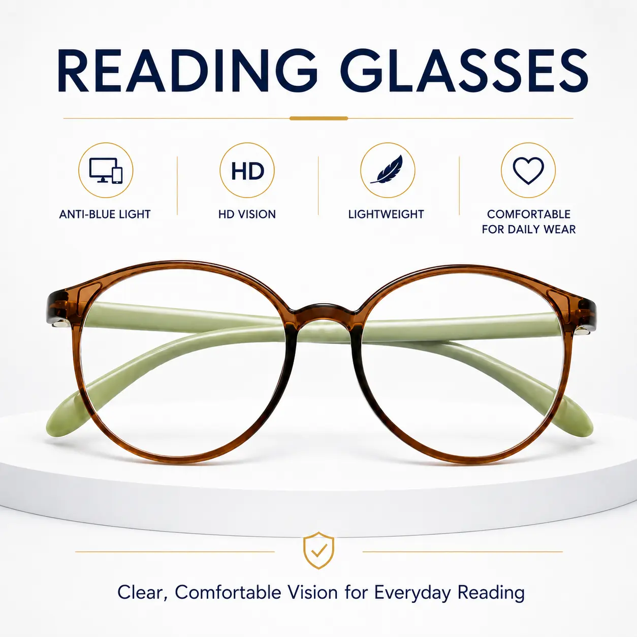 2026 New Blue Light Blocking Reading Glasses, HD Clear Vision Readers +1.00 to +4.00, Lightweight Round Frame Eyeglasses for Comfortable Daily Reading
