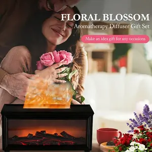 7-Color Flame Diffuser with Remote Control, USB-Powered Ultrasonic Humidifier, Aromatherapy Diffuser, Realistic Fireplace Effect, Cool Mist, Home Decor