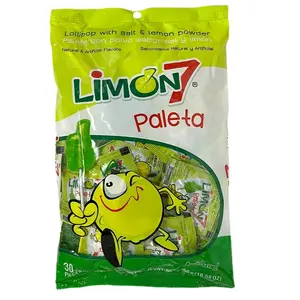 LIMON 7 PALETA - Lollipop with salt & lemon powder / bag with 30 pieces /