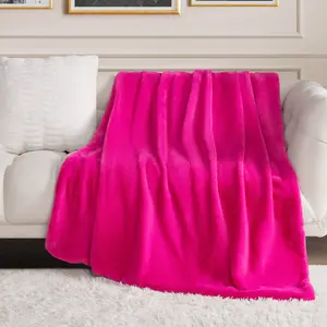 Juicy Couture Solid Rabbit Mink Faux Fur Throw Blanket Juicy Couture Solid Rabbit Mink Faux Fur Throw Blanket