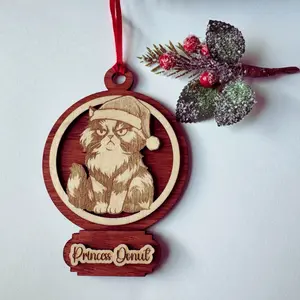 Dungeon Crawler Carl Ornament – Princess Donut Handmade Laser Engraved Wood Christmas Ornaments