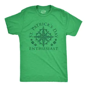 Mens St Patrick's Day Enthusiast T Shirt Funny Saint Patrick Day T-shirt Joke Mens Funny T Shirts Cool Vintage Fashion T-Shirt Gift Classic Menswear Saint Patrick's Day Apparel for Men Novelty Tees for Guys Green