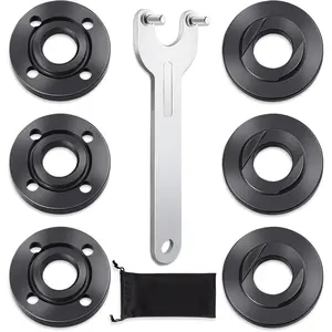 7 Pieces Angle Grinder Nuts Angle Grinder Flange Wrench, High-Quality Flange Metal Locking Nuts with Storage Bag, Compatible with Milwaukee, Makita, Metabo, Dewalt, Bosch, Ryobi, Decker 4.5 Inch 5 Inch 5/8-11 Replacement Parts