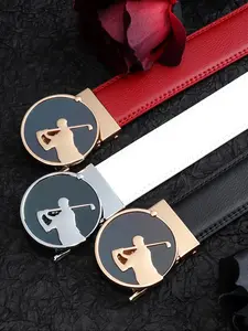 Men's Business Golf Design Belt, Fashionable Automatic Buckle Belt for Party, Daily Clothing Decor, Trendy All-match & Exquisite Belt for Birthday Gift