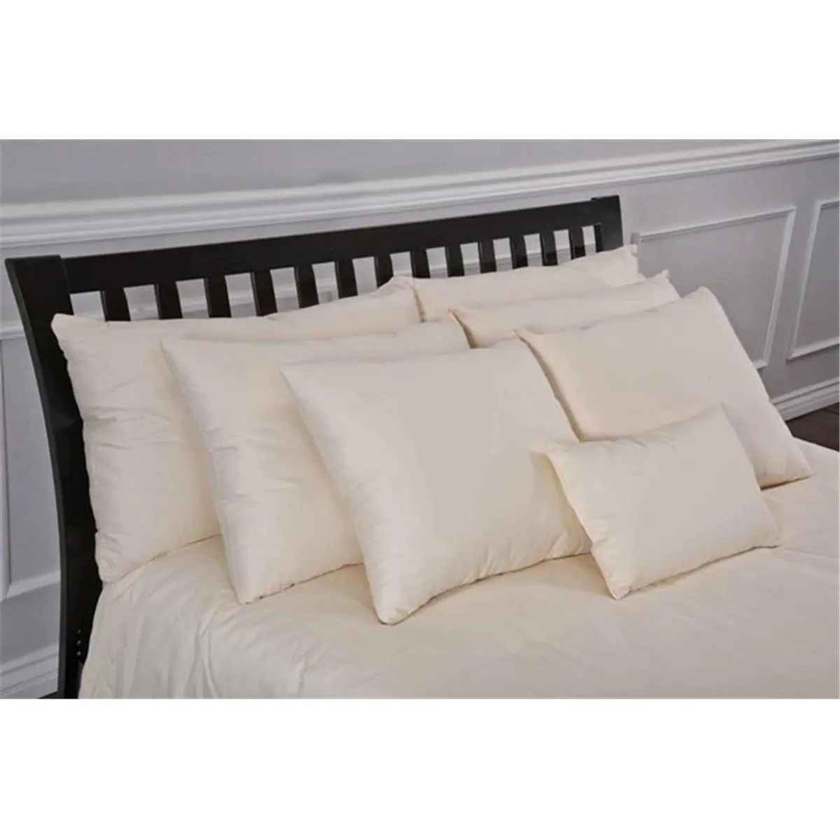 212 MAIN King Size Firm Weight Bed Pillow - Organic Cotton Cover, Poly Wellspring Fiber Fill, Natural Sleep Support, Eco-Conscious Polyfill Synthetic Standard Pillow (Mattress Not Included), Eco-Conscious Standard Pillows