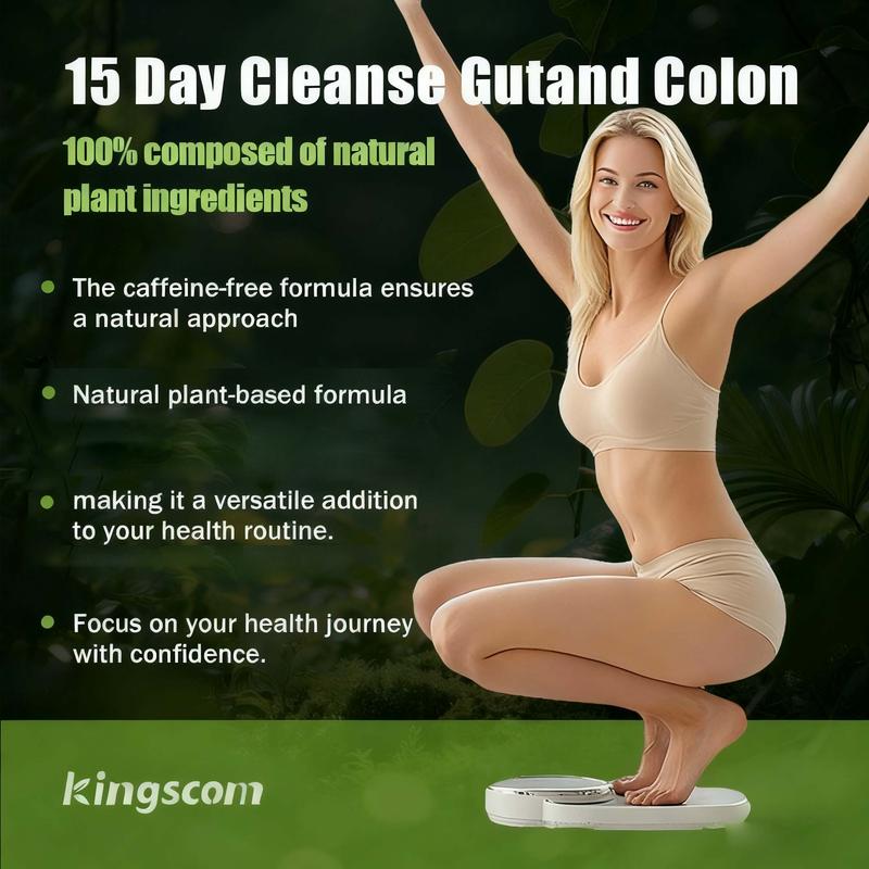 Kingscom Advanced Colon Cleanse -  Gut Health & Detox Support |Gut and Colon |  with Okra Fiber Formula & 60 Billion Probiotic- Support Bloating, Digestion & Immune Support for Men & Women  30 capsules  Healthcare Optimum Fitness