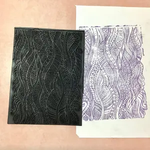 Tendril Tribal Ocean Rubber Stamp Ink medium Texture Sheet for polymer clay gelli plate printing scrapbooking jewelry mixed media