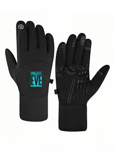 1pc with  Project EVE Neon like teal PROJECT EVE Text GamingEasy Clean Po winter gloves Touchable gloves Touch Screen Warm Winter Activities for Men Women Warm holiday gifts Stylish Trendy Modern