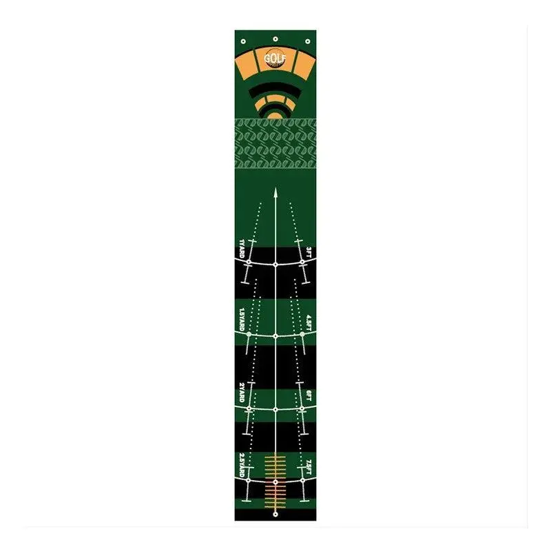 Portable Putting Training Mat with Automatic Ball Return, Indoor Practice Golf Equipment & Putting Aid with Distance Markers for Home & Office