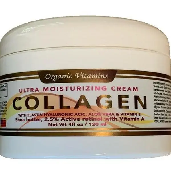 Organic Facial Cream with Pure Collagen, Elastin & Shea Butter - Anti-Aging Moisture for Firming Skin, Fragrance Free, 4 oz, Vitamins, Skin Care, 4Oz, Moisturizer, Fast Delivery, 60 Days, 100% Satisfaction Guarantee, 4 Fluid Ounces