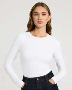 Express Body Contour High Compression Crew Neck Long Sleeve Bodysuit