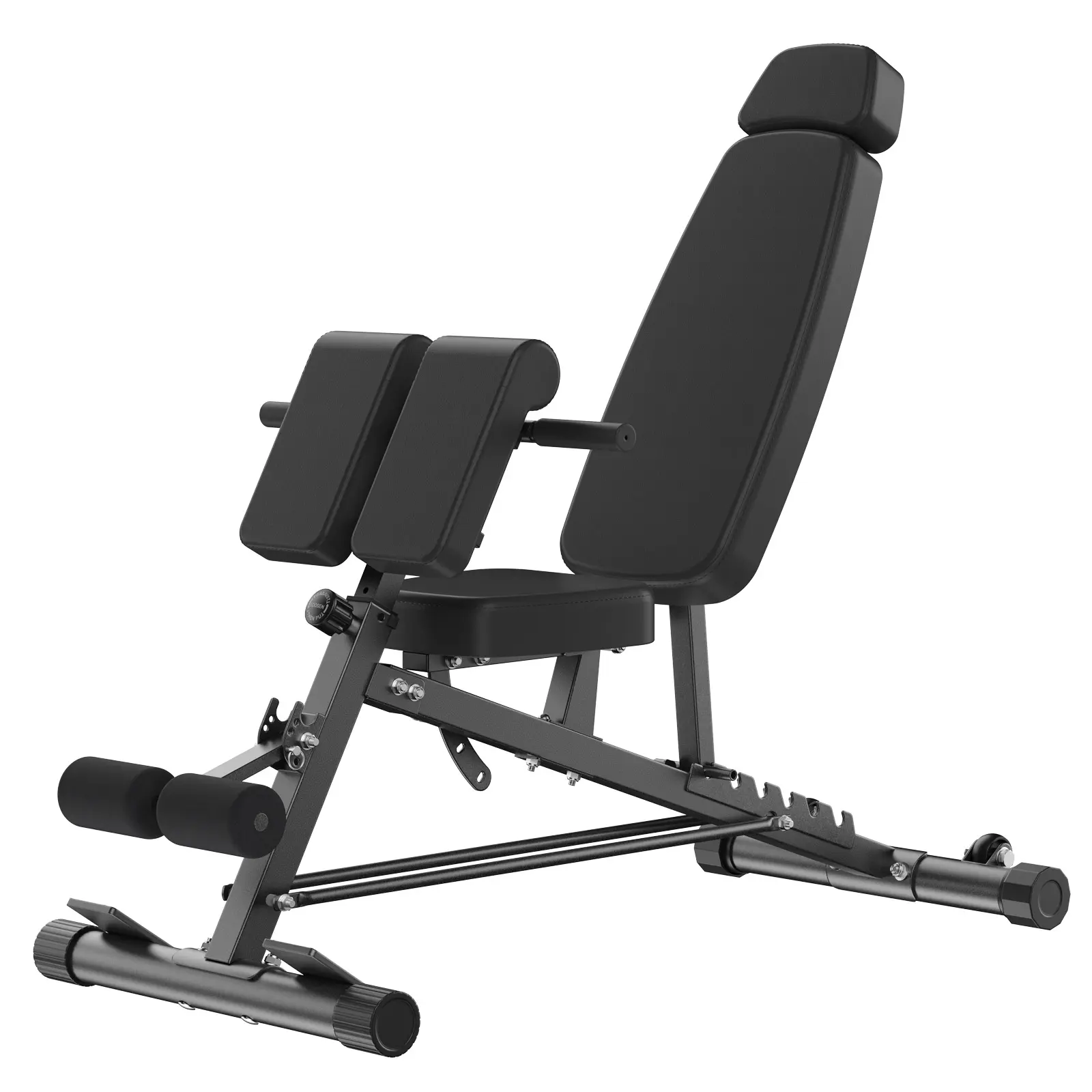 Ajustable Weight Bench, 660 LBS Foldable Workout Bench Press | Heavy Duty Chest Press Machine with Hyper Back Extension & 2 Wheels, for Flat Incline Decline Sit Up for Home Gym