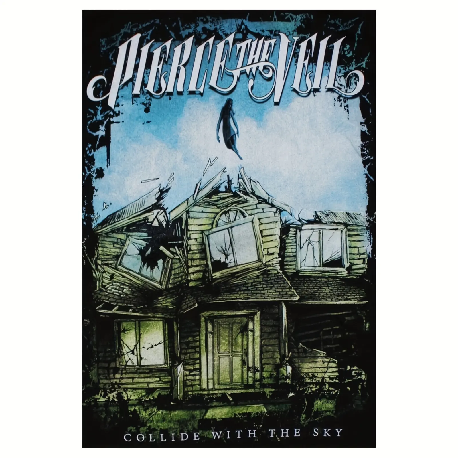 Horror House Canvas Wall Art, Gothic Rock Inspired Poster, Dark Haunted House Wall Decor, Canvas Poster or Framed Canvas Wrap