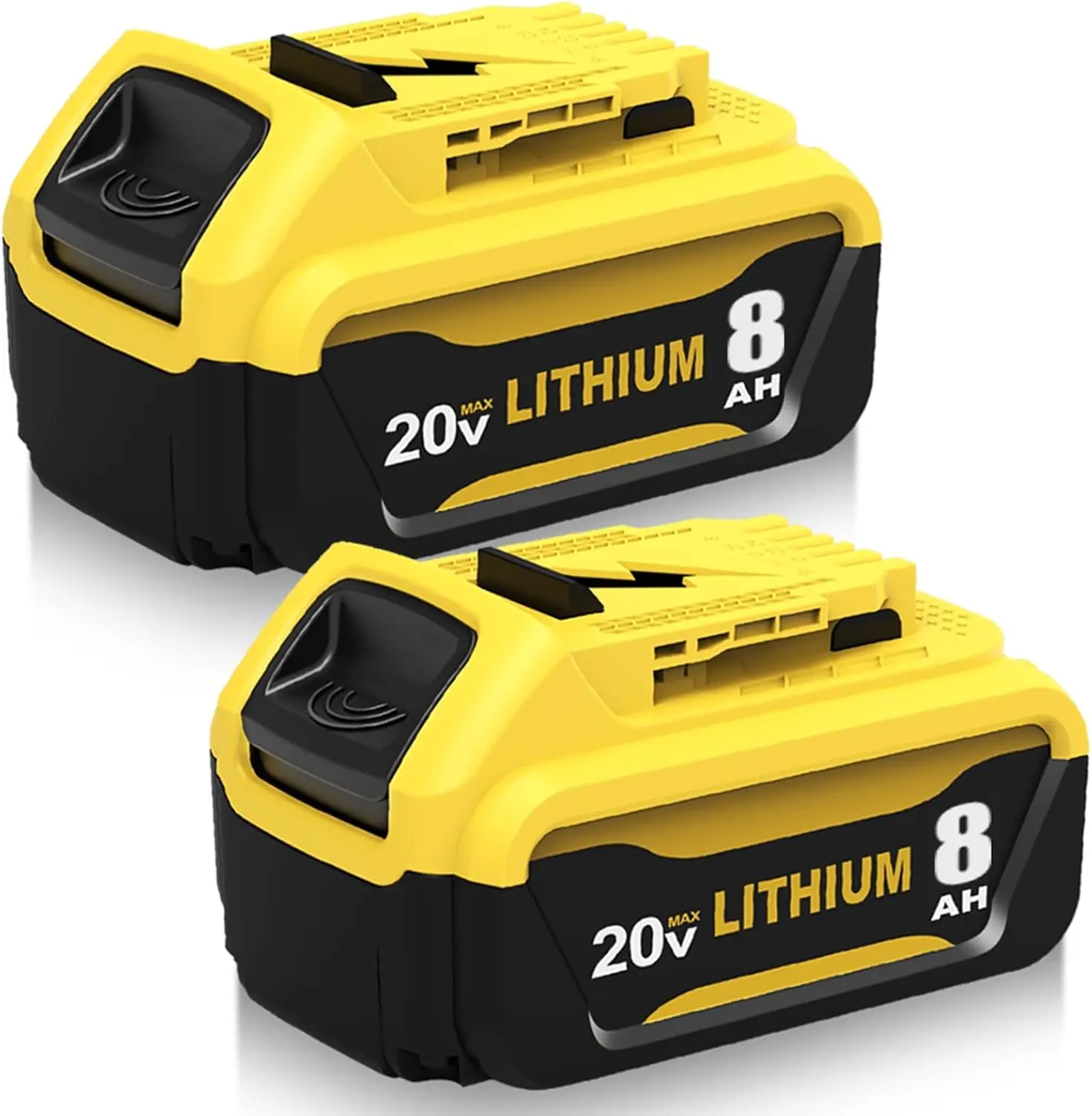 2-Pack Dewalt 20V Max Replacement Lithium Ion Batteries (8.0Ah/8000mAh, 2400g) with Overcharge Protection, Constant Voltage Circuit, Wide Compatibility with 20V DCB206 Cordless Power Tools, Includes 1 User Manual, Tool Upgrade Accessory