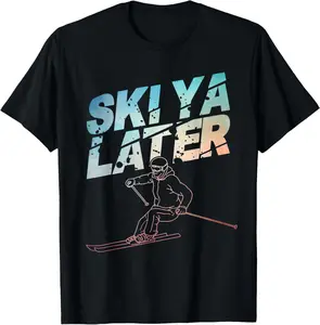 Casual Cotton shortsleeve tees Ski Art Snowboard Skiing Winter Snow  T-Shirt