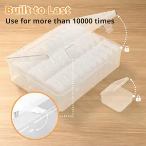 Small Bead Organizers, 30 Pieces Plastic Storage Cases Mini Clear Bead Storage Containers Transparent Boxes with Hinged Lid and Rectangle Clear Craft Supply Case Set Lightweight