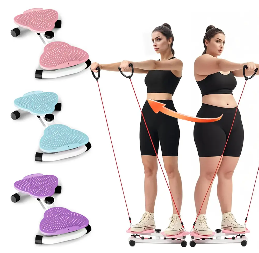 AMLANG Women's Waist Twisting Board with Loop Resistance Bands 300 lbs Weighting Ab Machine Core Workout Equipment Home Exercise Board