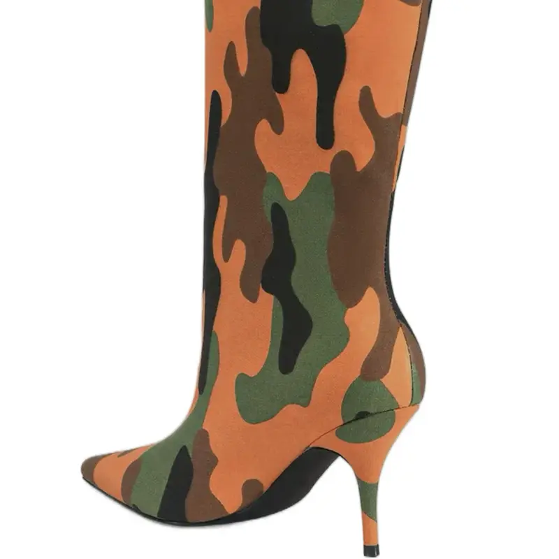 BBI Jane Bootie - Camouflage Pattern, High Heel, Suitable for Women - Girl Footwear Walking Shoes Comfort Stylish