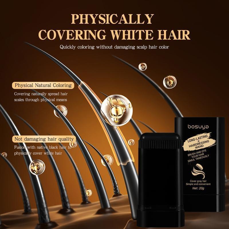 Safe and Convenient Comb Hair Dye Stick, White Hair Cover Stick, 2-in-1 Convenient Instant Dyeing, Waterproof and Sweat Proof, Quick Root Dressing