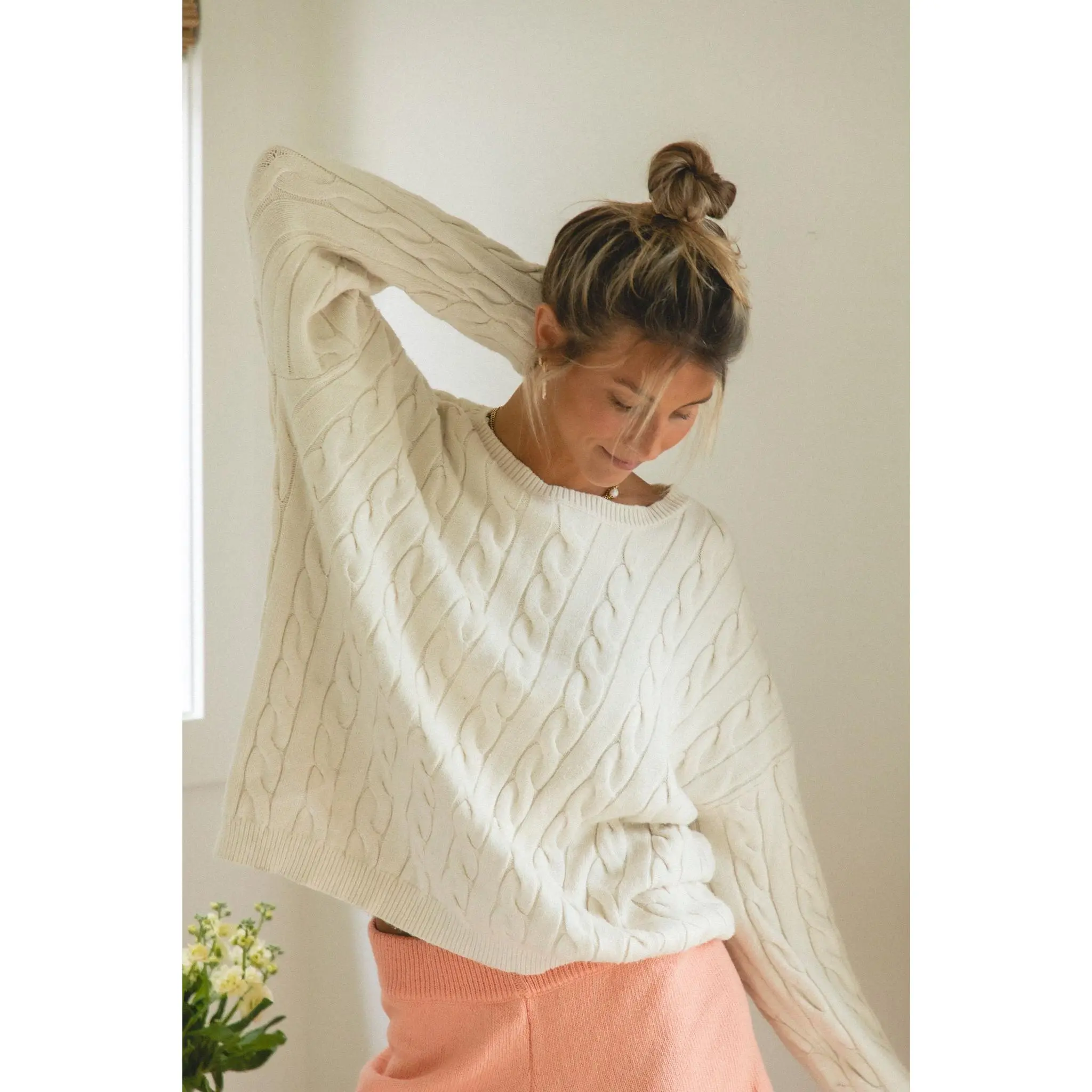White Water Cable Knit Sweater