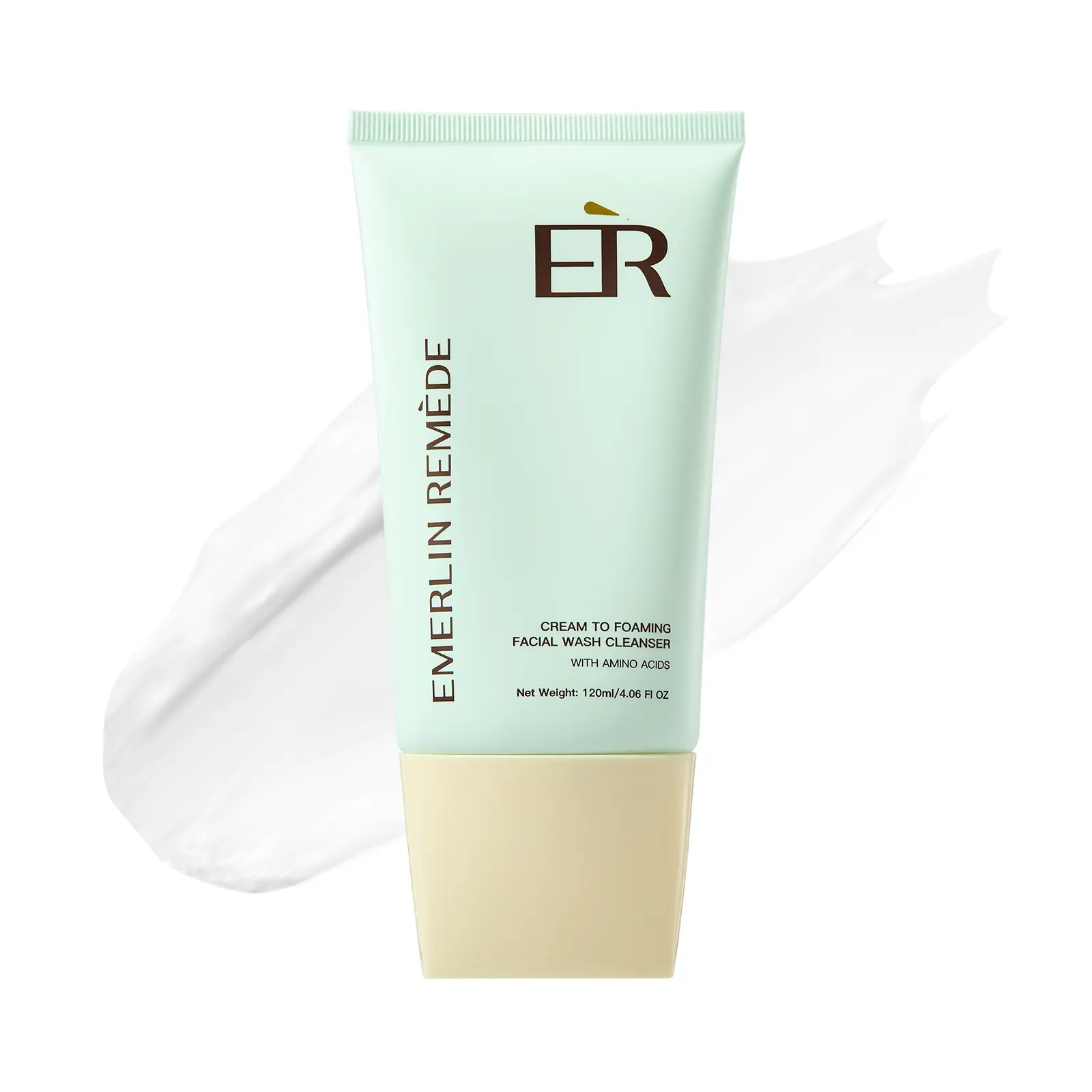 Emerlin Remède Perfectly Balanced Cream Hydrating Face Wash, Ceramides NP, Aloe & Amino Acid for Large Pores & Oily Skin, 4.06 Fl Oz 120ml