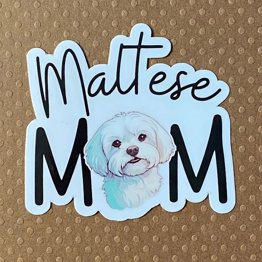 Maltese Breed Dog Mom Sticker