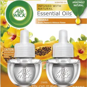 Air Wick Plug in Scented Oil Refill, 2ct, Hawaii, Essential Oils, Air Freshener